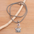 Garnet pendant necklace, 'Cat's Passion' - Sterling Silver and Garnet Pendant Necklace (image 2b) thumbail