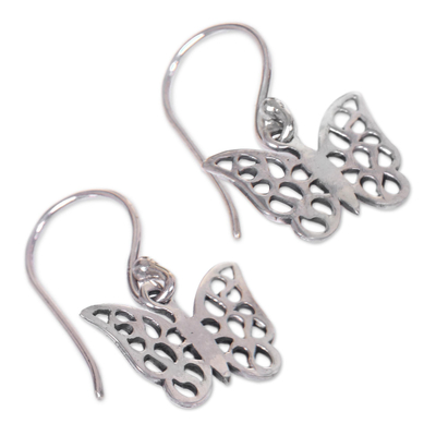 Sterling silver dangle earrings, 'Free as a Butterfly' - Sterling Silver Dangle Earrings