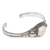 Sterling silver cuff bracelet, 'Moon Beauty' - Sterling Silver and Cow Bone Cuff Bracelet (image 2d) thumbail
