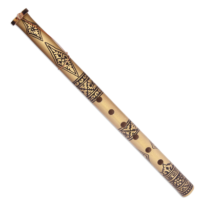 Flauta de bambú - Instrumento de viento de bambú hecho a mano de Indonesia
