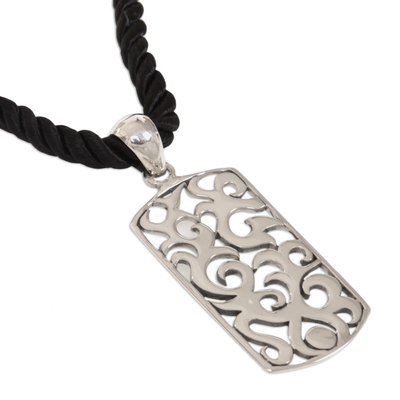 Sterling silver pendant necklace, 'Tongues of Fire' - Sterling silver pendant necklace
