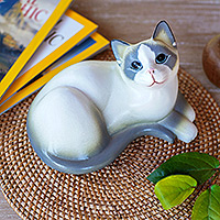 Featured review for Wood statuette, Friendly Kitten