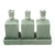 Ceramic oil bottles, 'Jade Bali Lotus' (set of 3) - Green Ceramic Oil Bottles (Set of 3) thumbail