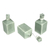 Ceramic oil bottles, 'Jade Bali Lotus' (set of 3) - Green Ceramic Oil Bottles (Set of 3) (image 2d) thumbail