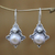 Pearl dangle earrings, 'Exotic' - Handcrafted Sterling Silver Pearl Dangle Earrings (image 2b) thumbail