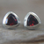 Garnet stud earrings, 'Crimson Trinity' - Sterling Silver Garnet Stud Earrings (image 2c) thumbail