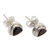 Garnet stud earrings, 'Crimson Trinity' - Sterling Silver Garnet Stud Earrings (image 2e) thumbail