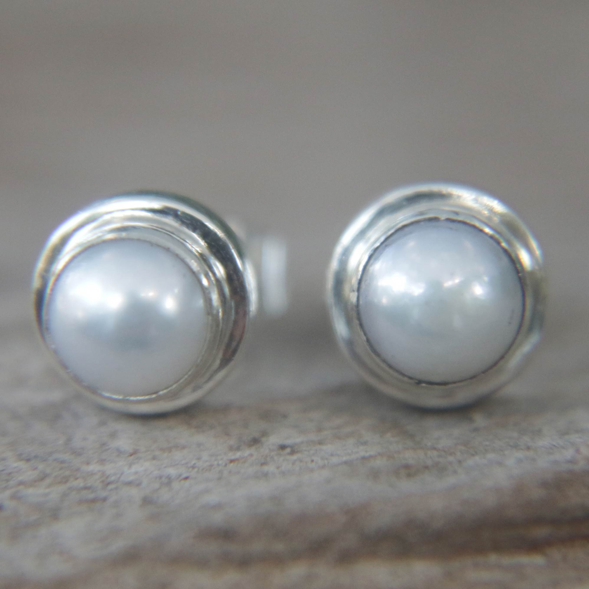 UNICEF Market | Handcrafted Silver and Pearl Stud Earrings - Shimmering ...