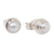 Pearl stud earrings, 'White Moon' - Sterling Silver Pearl Stud Earrings (image 2c) thumbail