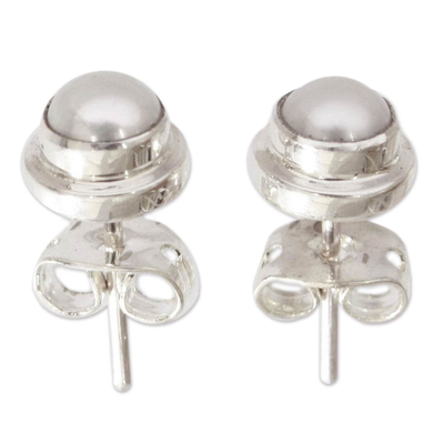Pendientes de perlas - Pendientes de plata de ley con perlas