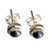 Pearl stud earrings, 'Eclipsed Moon' - Handmade grey Pearl Sterling Silver Earrings (image 2c) thumbail