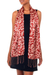 Silk batik scarf, 'Ruby Royale' - Indonesian Silk Batik Scarf (image 2b) thumbail