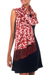 Silk batik shawl, 'Ruby Royale' - Handmade Batik Silk Patterned Shawl (image 2a) thumbail
