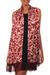Silk batik shawl, 'Ruby Royale' - Handmade Batik Silk Patterned Shawl (image 2b) thumbail