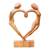 Wood sculpture, 'Loop of Love' - Unique Romantic Wood Sculpture