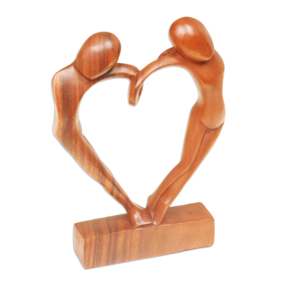 Escultura de madera - Escultura de madera romántica única