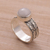 Rose quartz solitaire ring, 'Dawn Sky' - Artisan Crafted Sterling Silver and Rose Quartz Ring thumbail