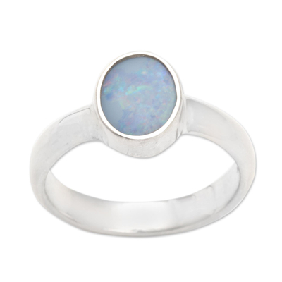 Handcrafted Sterling Silver and Opal Ring - Intensity | NOVICA