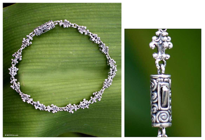 Sterling silver link bracelet, 'Cloud Ladder' - Women's Sterling Silver Link Bracelet