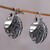 Sterling silver hoop earrings, 'Bali Paradise' - Floral Sterling Silver Hoop Earrings thumbail