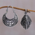Sterling silver hoop earrings, 'Bali Paradise' - Floral Sterling Silver Hoop Earrings (image 2b) thumbail