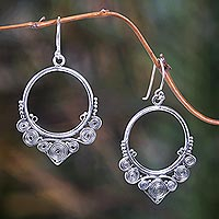 Sterling silver dangle earrings,'Life Cycles'