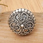 Sterling silver dome ring, 'Balinese Princess' - Artisan Crafted Sterling Silver Domed Ring