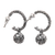 Sterling silver half hoop earrings, 'Ringlets' - Handmade Sterling Silver Half Hoop Earrings thumbail