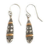 Gold accent dangle earrings, 'Fireflies' - Sterling Silver 18k Gold Accent Dangle Earrings