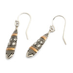 Gold accent dangle earrings, 'Fireflies' - Sterling Silver 18k Gold Accent Dangle Earrings