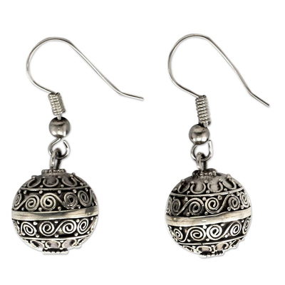 Sterling silver dangle earrings, 'Melodious' - Indonesian Sterling Silver Dangle Earrings