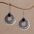 Onyx dangle earrings, 'Royal Medallion' - Handcrafted Sterling Silver and Onyx Dangle Earrings (image 2) thumbail