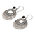 Onyx dangle earrings, 'Royal Medallion' - Handcrafted Sterling Silver and Onyx Dangle Earrings (image 2b) thumbail