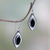 Onyx drop earrings, 'Diamond Sparkle' - Onyx drop earrings thumbail