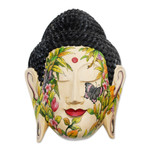 Wood mask, 'Peace in the Garden' - Wood mask