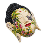 Wood mask, 'Peace in the Garden' - Wood mask