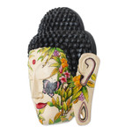 Wood mask, 'Peace in the Garden' - Wood mask