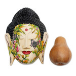 Wood mask, 'Peace in the Garden' - Wood mask