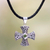 Men's peridot cross necklace, 'Light of Faith' - Men's Sterling Silver and Peridot Cross Necklace (image 2) thumbail