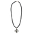 Men's peridot cross necklace, 'Light of Faith' - Men's Sterling Silver and Peridot Cross Necklace