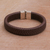 Men's leather bracelet, 'Steadfast' - Men's Brown Leather Bracelet (image 2) thumbail