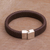 Men's leather bracelet, 'Steadfast' - Men's Brown Leather Bracelet (image 2b) thumbail