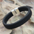 Men's sterling silver and leather bracelet, 'Courage' - Men's Hand Crafted Braided Leather Bracelet (image 2) thumbail