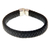 Men's sterling silver and leather bracelet, 'Courage' - Men's Hand Crafted Braided Leather Bracelet (image 2a) thumbail