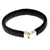 Men's sterling silver and leather bracelet, 'Courage' - Men's Hand Crafted Braided Leather Bracelet (image 2c) thumbail
