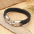 Men's leather braided bracelet, 'Within Your Grasp' - Men's Braided Leather Bracelet