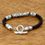 Men's sterling silver and leather braided bracelet, 'Glory' - Men's Braided Leather Bracelet from Indonesia (image 2b) thumbail