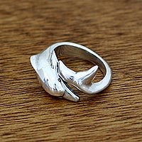 Sterling silver wrap ring, 'Dolphin Embrace' - Sterling Silver Dolphin Wrap Ring from Bali and Java