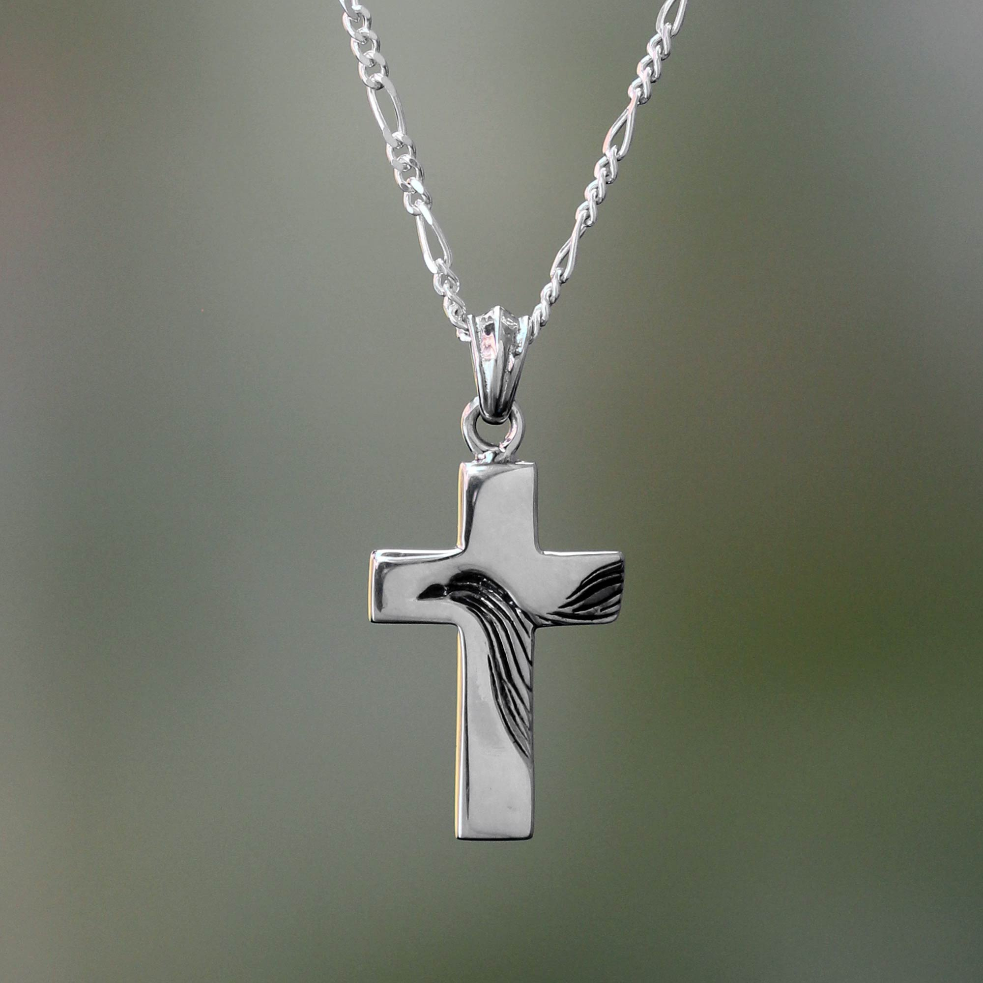 High Quality 925 Silver Modern Designer style Cross Necklace Pendant 5-06 
