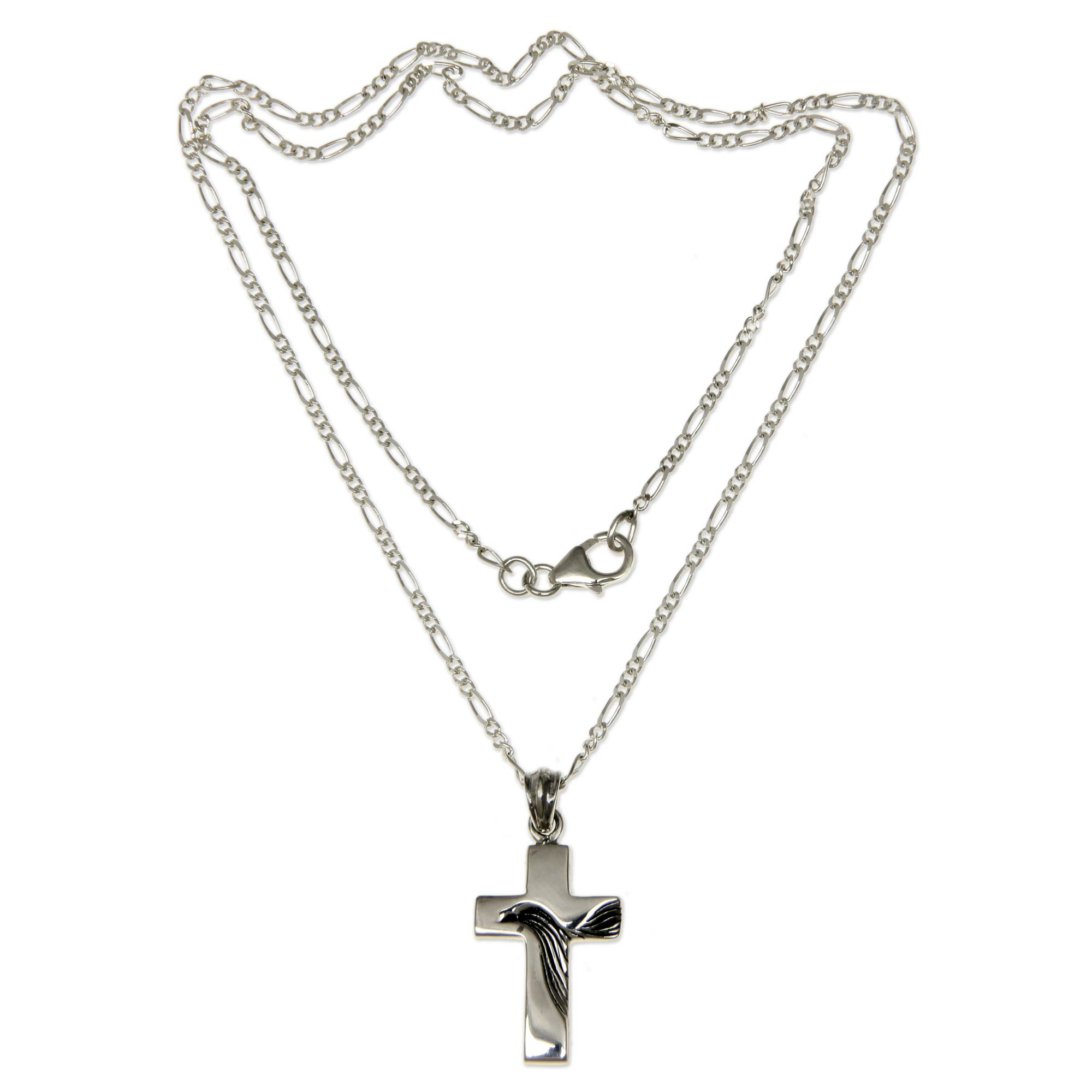 Men's Sterling Silver Religious Necklace from Indonesia - Heavenly ...